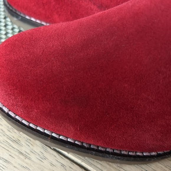 NWOT Skechers Red Suede Wedge Ankle Boots - Picture 4 of 10